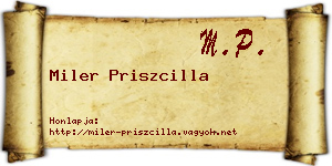 Miler Priszcilla névjegykártya
